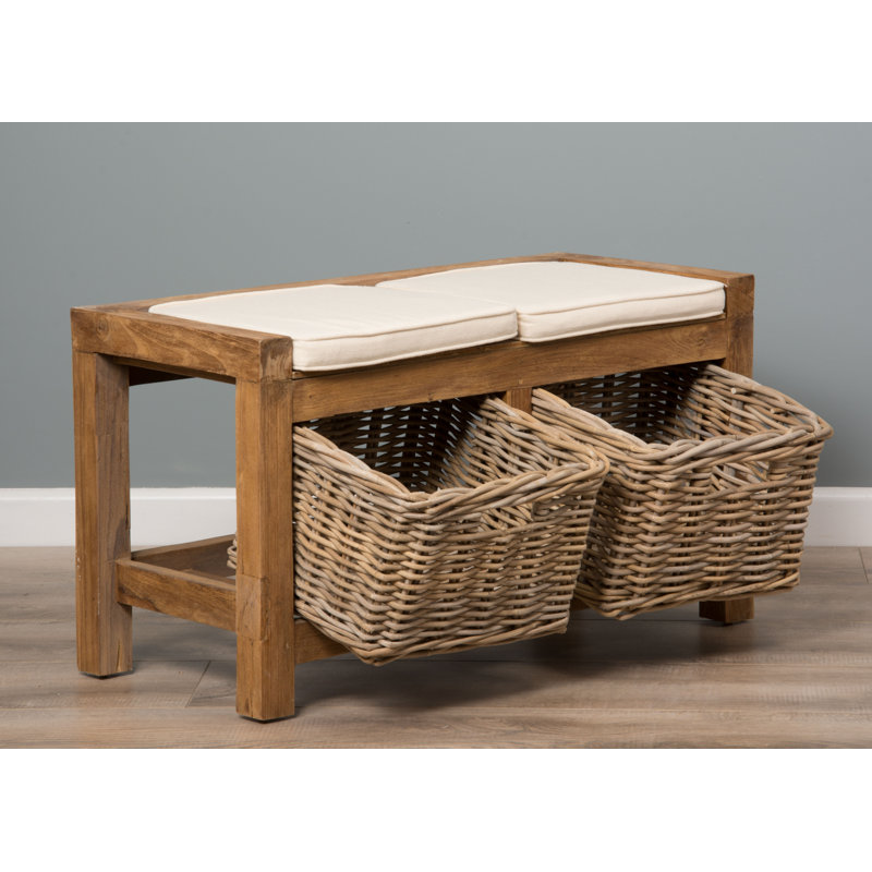 Union Rustic Brynn Wood Storage Bench Wayfair.co.uk